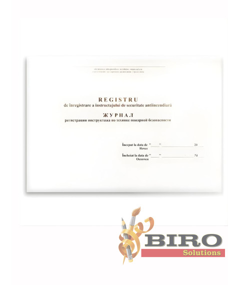 Registru de înregistare a instructajului de securitate antiincendiară